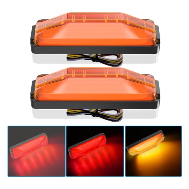 2pcs 28LED Bi-Color High Brake Tail Lights Turn Signal Lights For Sweeper / RV / Van / Truck Modification