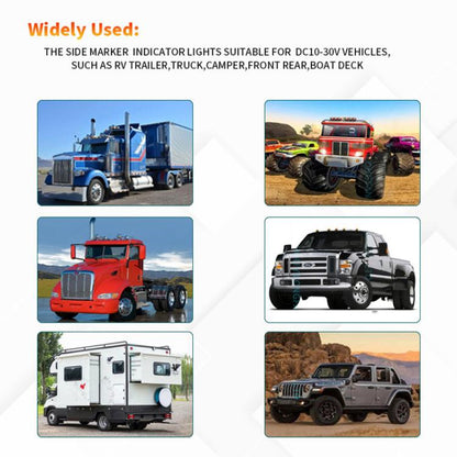 2pcs 28LED Bi-Color High Brake Tail Lights Turn Signal Lights For Sweeper / RV / Van / Truck Modification