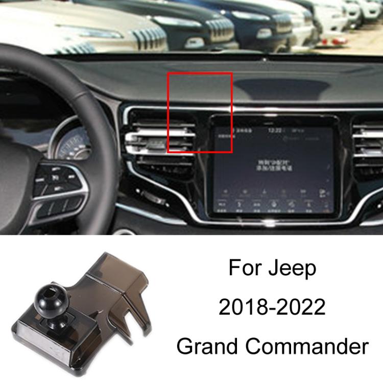 For Jeep Left Driving Car Special Mobile Phone Navigation Bracket Base, 11-18 Wrangler, 14-17 Cherokee, 14-18 Grand Cherokee, 16-21 Renegade, 17-20 Compass Not For Screen Modification, 18-22 Grand Commander, 19-22 Wrangler, 21 Compass