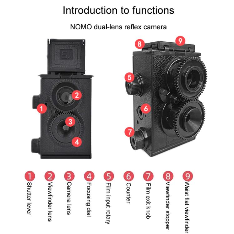 DIY Double Lens Assembly 35mm Film Camera Retro Nostalgic Double Reflection Film Camera