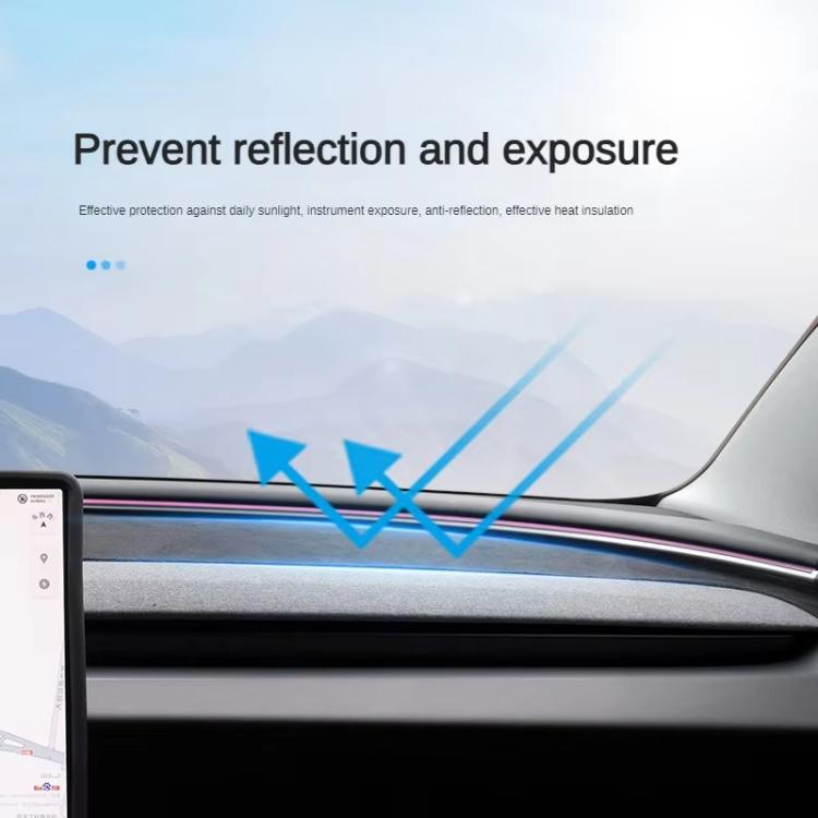 For Tesla Model 3 Dashboard Light-proof Heat-insulating Pad Suede Reflective Pad, 1.2mm