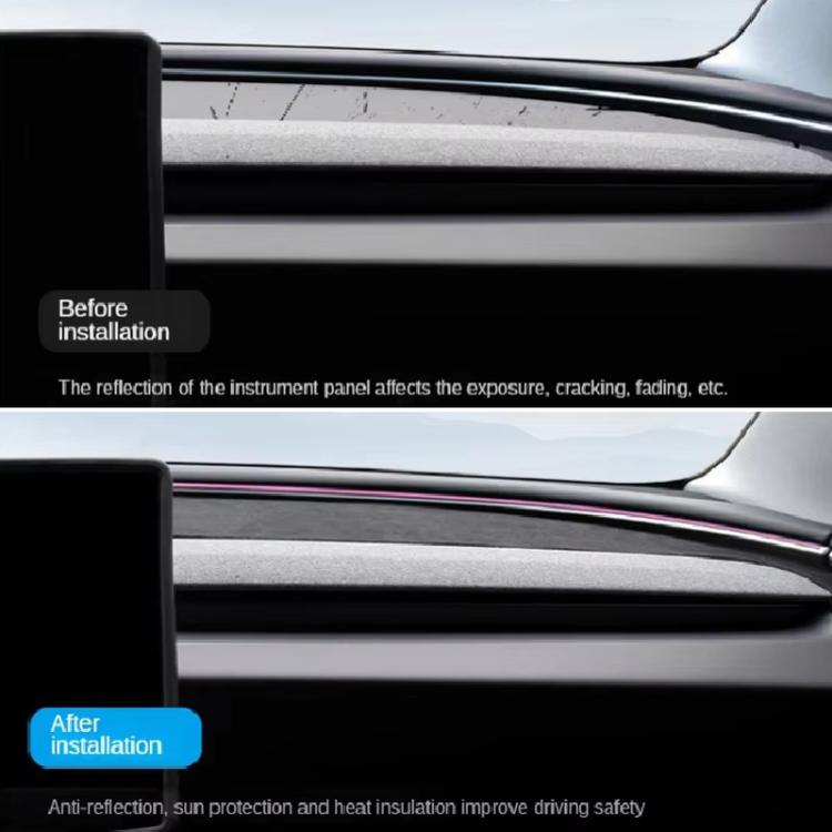 For Tesla Model 3 Dashboard Light-proof Heat-insulating Pad Suede Reflective Pad, 1.2mm