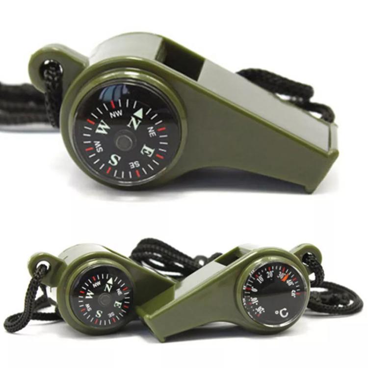 Outdoor Multi-Functional Three-In-One Lifesaving Compass Thermometer Whistle