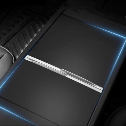 For Tesla 2024+ Model 3 Highland Center Console Panel Protection Sticker, Horizontal Wood Grain, Vertical Wood Grain, Carbon Fiber Grain, Matt Black, Frosted Black