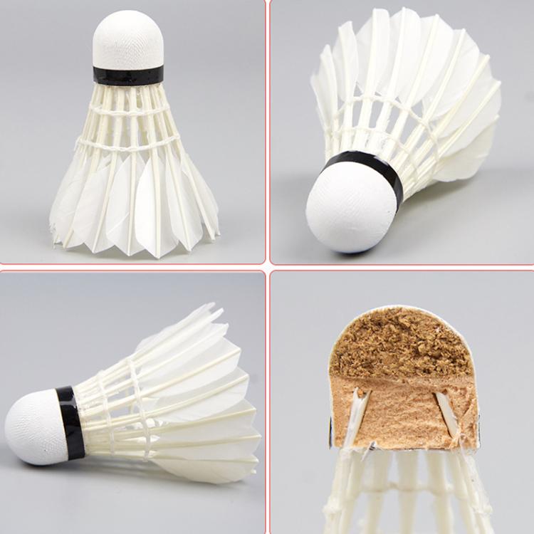 BOKA Badminton Shuttlecock Indoor / Outdoor For Racing Training Durable White Goose Feather Badminton Ball, 6pcs /Box