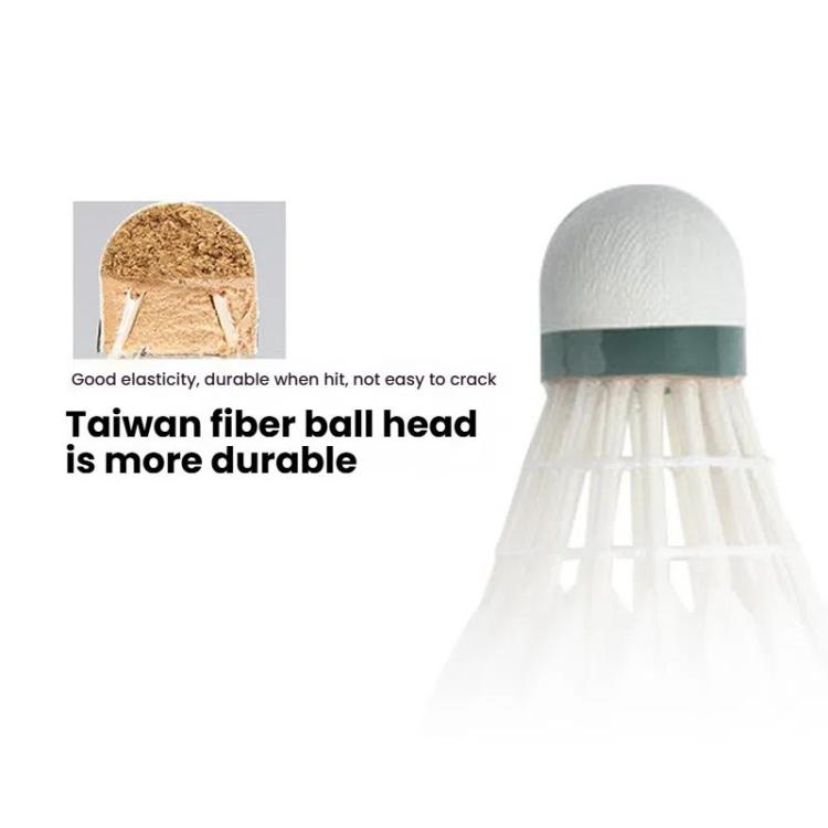 BOKA Badminton Shuttlecock Indoor / Outdoor For Racing Training Durable White Goose Feather Badminton Ball, 6pcs /Box