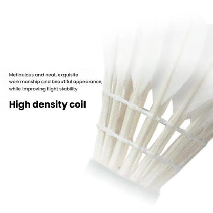BOKA Badminton Shuttlecock Indoor / Outdoor For Racing Training Durable White Goose Feather Badminton Ball, 6pcs /Box