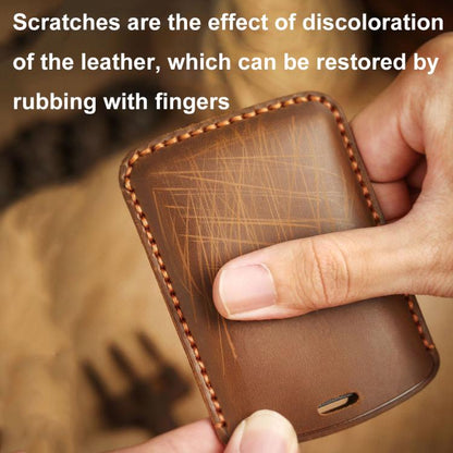 Hallmo For Peugeot Django 150 Motorcycle Natural Cowhide Key Protective Cover