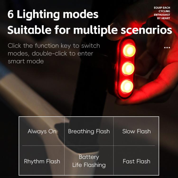 WEST BIKING Bicycle Night Riding Long Endurance Warning Brake Taillight, Round Light Basic, Square Light Basic, Round Light Smart, Square Light Smart