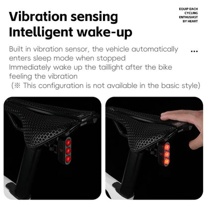 WEST BIKING Bicycle Night Riding Long Endurance Warning Brake Taillight, Round Light Basic, Square Light Basic, Round Light Smart, Square Light Smart