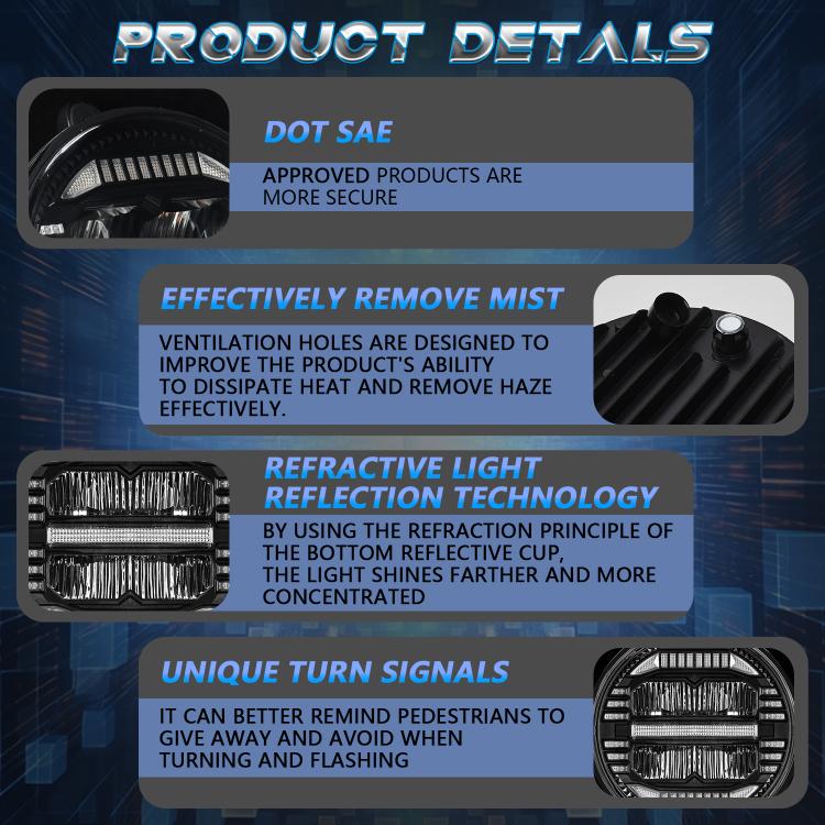 7-inch Round Refraction LED Round Headlight For Wrangler