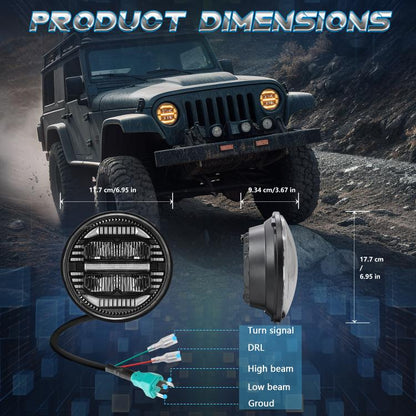 7-inch Round Refraction LED Round Headlight For Wrangler