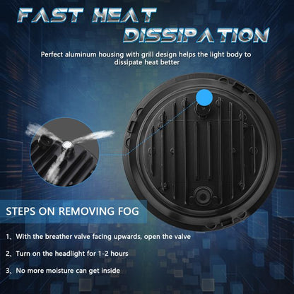 7-inch Round Refraction LED Round Headlight For Wrangler