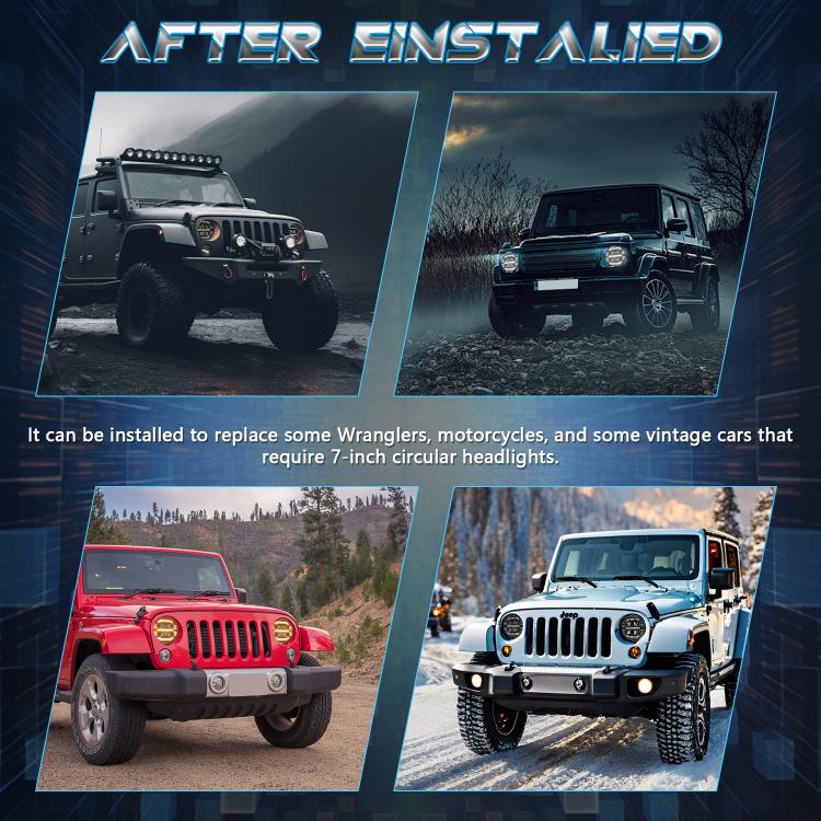 7-inch Round Refraction LED Round Headlight For Wrangler