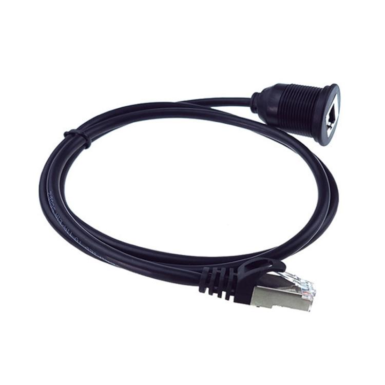 RJ45 CAT5e Ultra Category 5 Cable Round Single Port Male To Female Car Waterproof Cable, 1m RJ45
