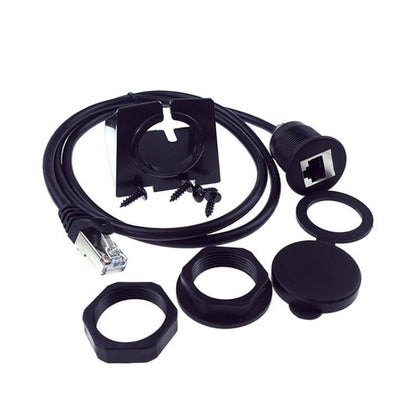 RJ45 CAT5e Ultra Category 5 Cable Round Single Port Male To Female Car Waterproof Cable, 1m RJ45