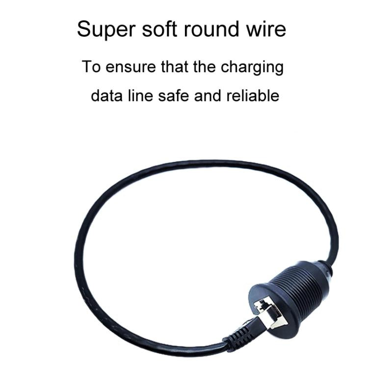 RJ45 CAT5e Ultra Category 5 Cable Round Single Port Male To Female Car Waterproof Cable, 1m RJ45