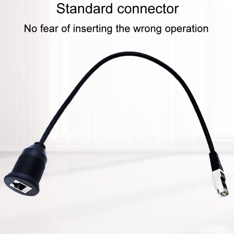 RJ45 CAT5e Ultra Category 5 Cable Round Single Port Male To Female Car Waterproof Cable, 1m RJ45