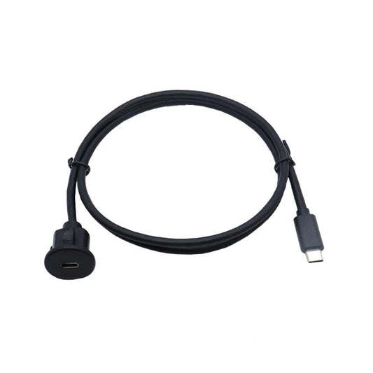 Type-C 3.0 Compatible 2.0 USB C Car Waterproof Cable Panel Data Extension Cord, 1m