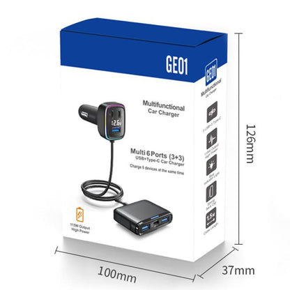 Powerful Output Colorful Ambient Lights Car Quick Charger, GE01