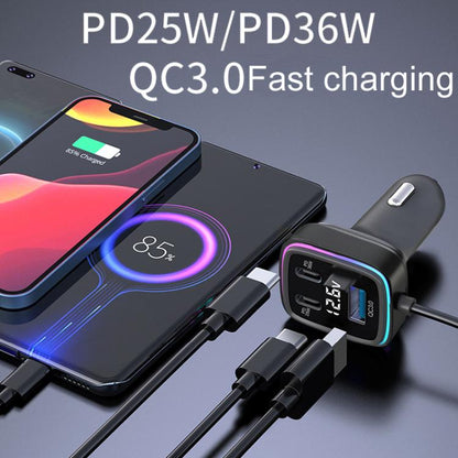 Powerful Output Colorful Ambient Lights Car Quick Charger, GE01