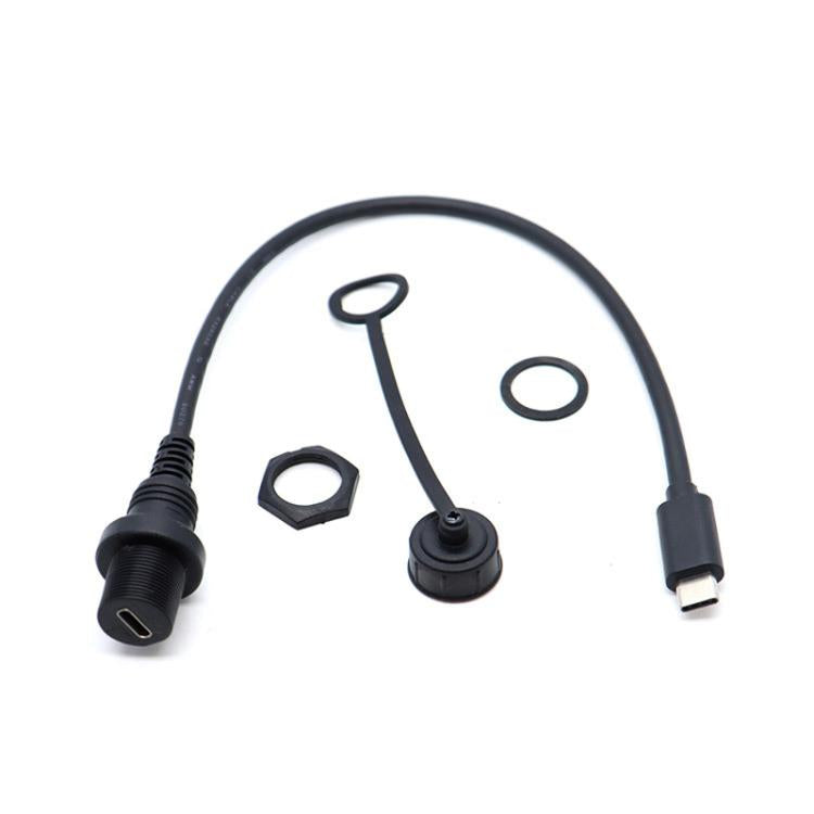 0.3m Male To Female Extension Cable Car Waterproof Wire, Type-C 2.0, Type-C 3.0, Type-C 3.1