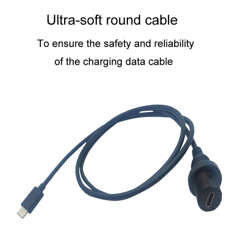 0.3m Male To Female Extension Cable Car Waterproof Wire, Type-C 2.0, Type-C 3.0, Type-C 3.1