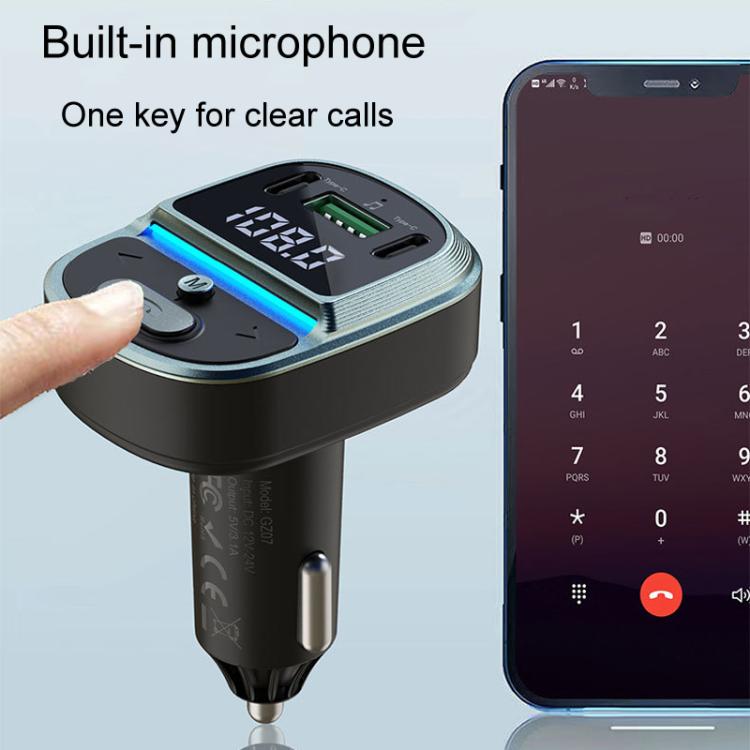 Car Voltage Digital Display Fast Charger Vehicle MP3 Bluetooth Player, GZ07