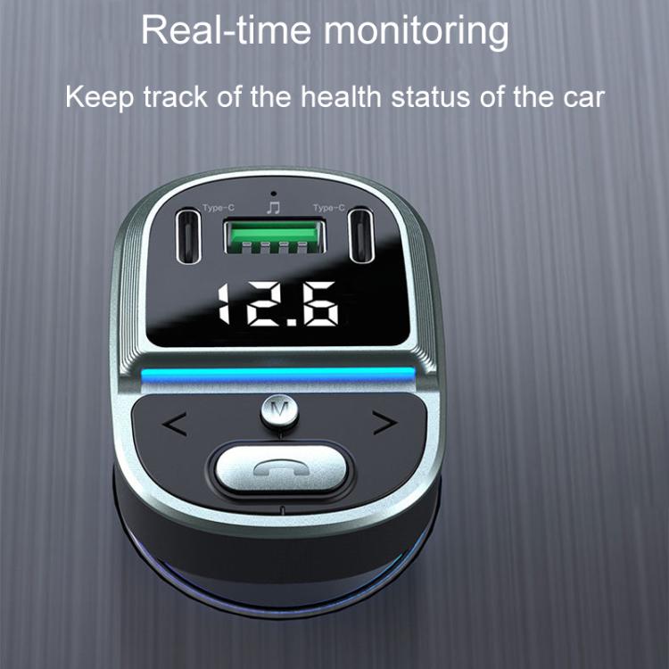 Car Voltage Digital Display Fast Charger Vehicle MP3 Bluetooth Player, GZ07