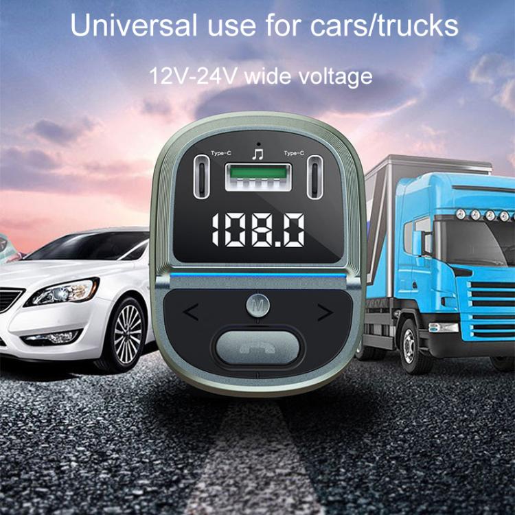 Car Voltage Digital Display Fast Charger Vehicle MP3 Bluetooth Player, GZ07