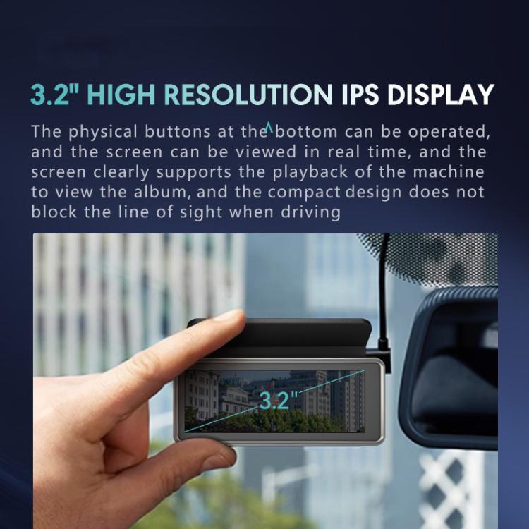 Anytek T1 PRO 3.2 Inch 2K HD Night Vision Car Recorder Hidden Car Camera Front And Rear Dual Recording, T1 PRO