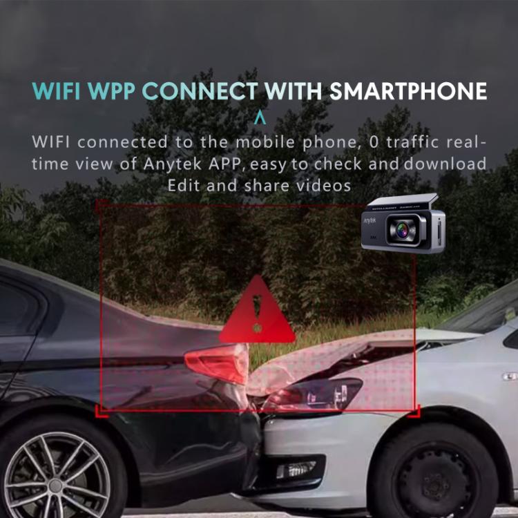 Anytek T1 PRO 3.2 Inch 2K HD Night Vision Car Recorder Hidden Car Camera Front And Rear Dual Recording, T1 PRO