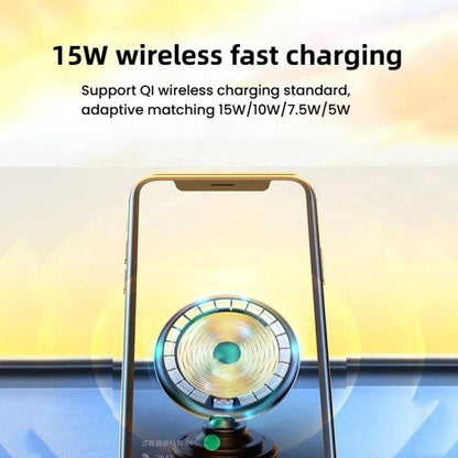 15W Car Magnetic Wireless Charging Phone Holder Alloy Base, Adhesive Black, Adhesive Silver, Air Outlet Black, Air Outlet Silver