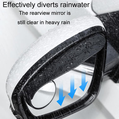 Car Mirror Reversing Shield Rain Brow 2 In 1 Carbon Fiber Reflective Auxiliary Mirror Cover, 2pcs / Set