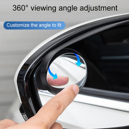Car Mirror Reversing Shield Rain Brow 2 In 1 Carbon Fiber Reflective Auxiliary Mirror Cover, 2pcs / Set
