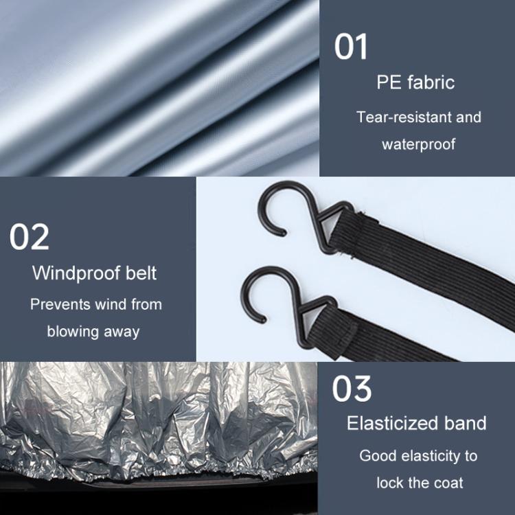Car PE Film Waterproof And Dustproof Four Seasons Universal Coat Cover, S, M, L, XL, XXL