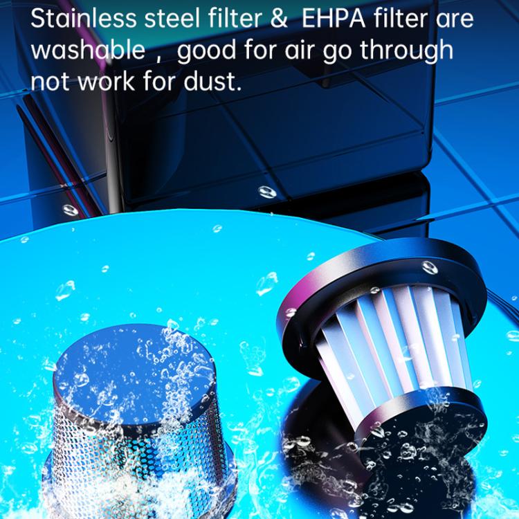 Car Mini Portable Powerful Suction LED Flashing Warning Light Outdoor Lighting Vacuum Cleaner, V8