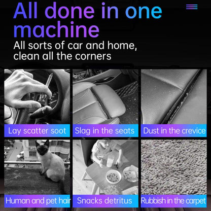 Car Mini Portable Powerful Suction LED Flashing Warning Light Outdoor Lighting Vacuum Cleaner, V8