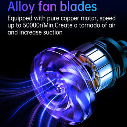 Car Mini Portable Powerful Suction LED Flashing Warning Light Outdoor Lighting Vacuum Cleaner, V8