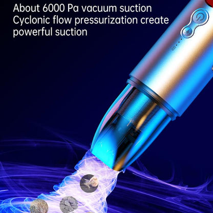 Car Mini Portable Powerful Suction LED Flashing Warning Light Outdoor Lighting Vacuum Cleaner, V8