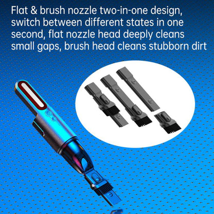 Car Mini Portable Powerful Suction LED Flashing Warning Light Outdoor Lighting Vacuum Cleaner, V8