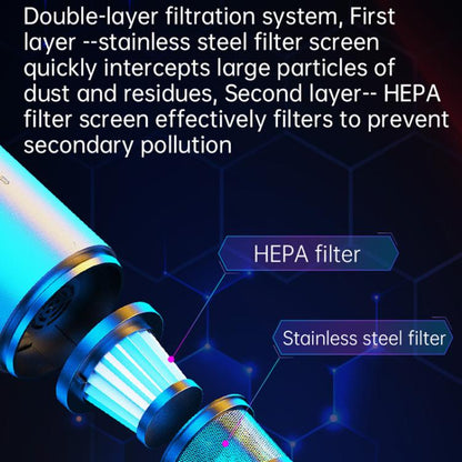 Car Mini Portable Powerful Suction LED Flashing Warning Light Outdoor Lighting Vacuum Cleaner, V8