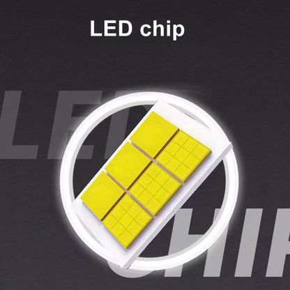 Motorcycle Electric Vehicle General Modification LED Headlight 4 Beads Double Lens Lamps, Blue Aperture+Red Devil Eye, Ice Blue Aperture+Red Devil Eye, Green Aperture+Red Devil Eye, Yellow Aperture+Red Devil Eye, White Aperture+Blue Devil Eye