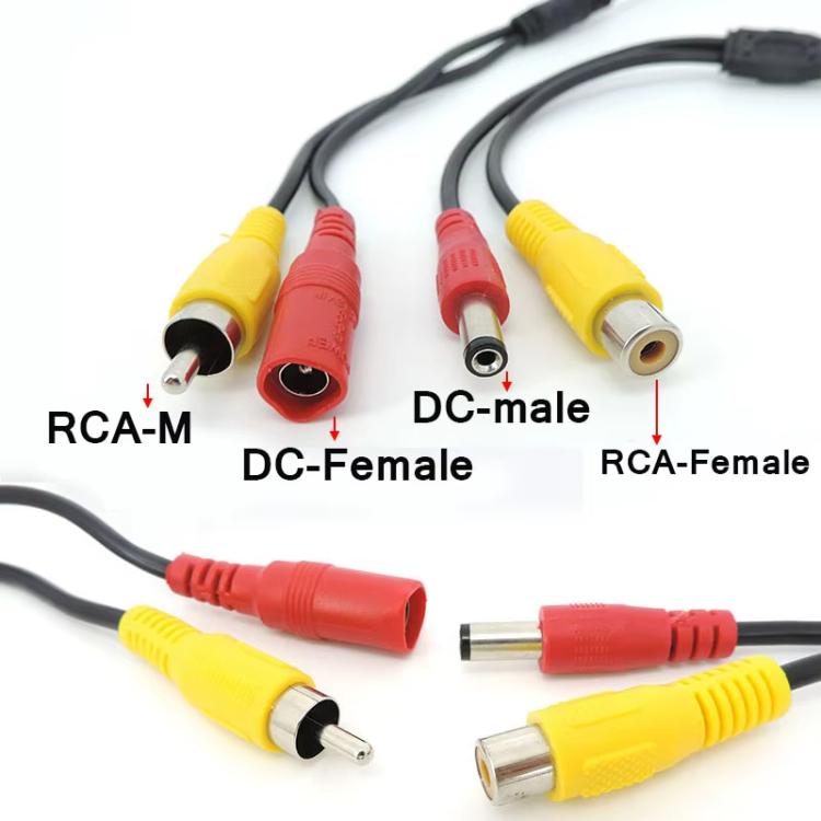 Car Camera Adapter Connector Wire 50cm, 4 Pin Aviation Female To RCA Female DC Male, 4 Pin Aviation Female To RCA Female DC Female, 4 Pin Aviation Female To RCA Male DC Male, 4 Pin Aviation Male To RCA Female DC Male