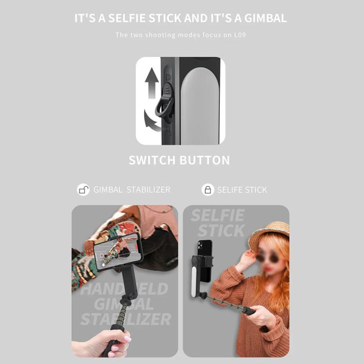 L09 Mini Handheld Folding Anti-shake Stabilizer Bluetooth Beauty Fill Light Selfie Stick