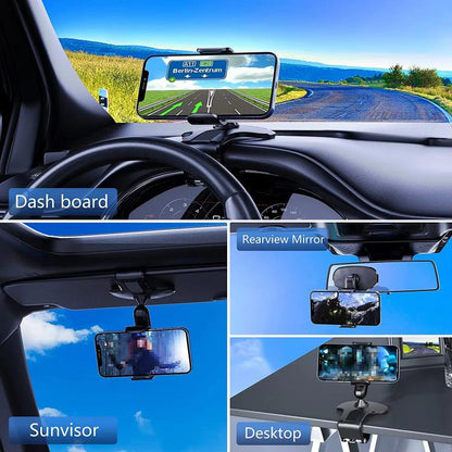Car Dashboard Sun Visor Phone Mount Holder Center Console Navigation Bracket