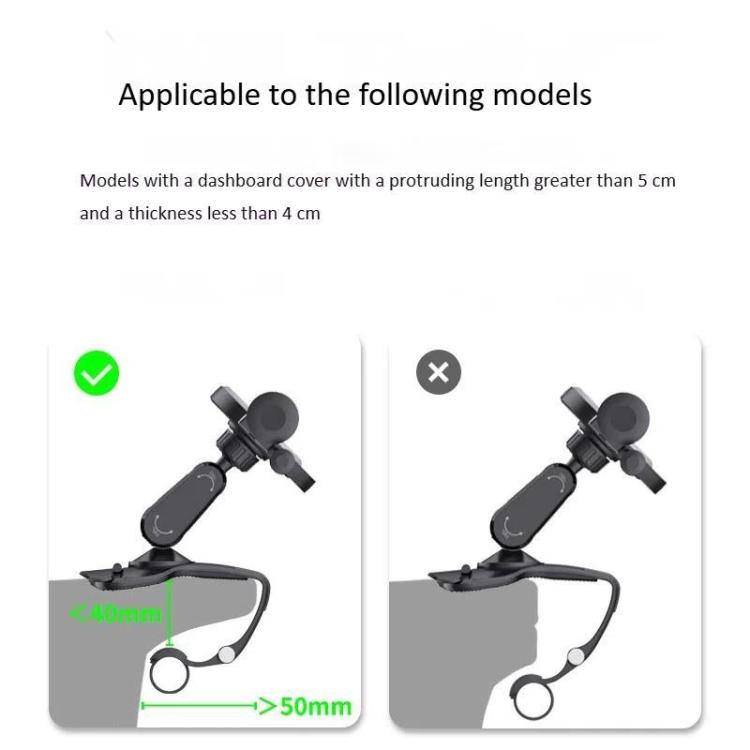 Car Dashboard Sun Visor Phone Mount Holder Center Console Navigation Bracket