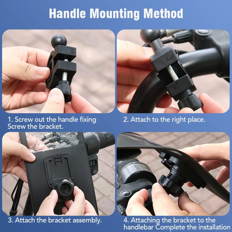 Bicycle Waterproof Phone Bag Mount Stand 360 Degree Rotation Motorcycle Bike Cellphone Holder, Handlebar Model, Rearview Mirror Model