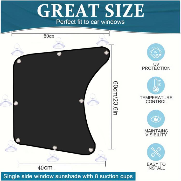 Car Sun Protection Heat Insulation Sunshade Front Side Curtains, 2pcs, 1pc