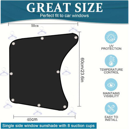 Car Sun Protection Heat Insulation Sunshade Front Side Curtains, 2pcs, 1pc